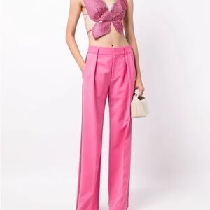 AREA crystal-embellished palazzo trousers